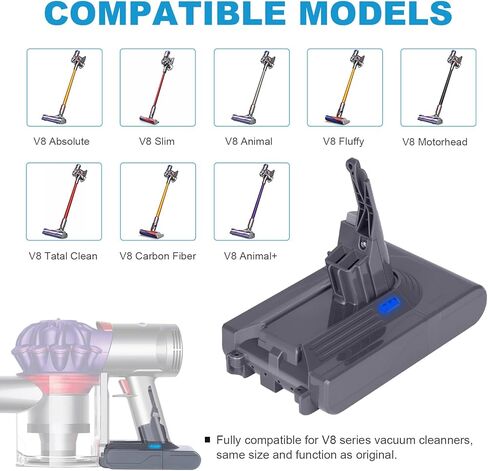 KUNKUN 21.6V 4.5Ah V8 استبدال البطارية لبطارية SV10 215681 V8 الحيوان V8 المطلق V8 رقيق V8 موتورهيد V8 ألياف الكربون اللاسلكية عصا بطاريات المكنسة الكهربائية in Kuwait