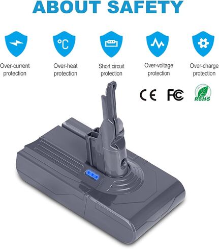 KUNKUN 21.6V 4.5Ah V8 استبدال البطارية لبطارية SV10 215681 V8 الحيوان V8 المطلق V8 رقيق V8 موتورهيد V8 ألياف الكربون اللاسلكية عصا بطاريات المكنسة الكهربائية in Kuwait