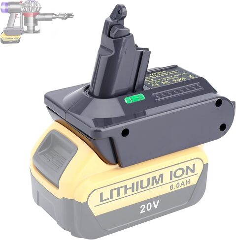 استبدال محول بطارية Dyson V6 لبطارية DEWALT 20V إلى Dyson V6 SV03 SV04 SV09 DC62 DC59 محول فراغ رقيق (محول DEW20V6 فقط) in Saudi Arabia