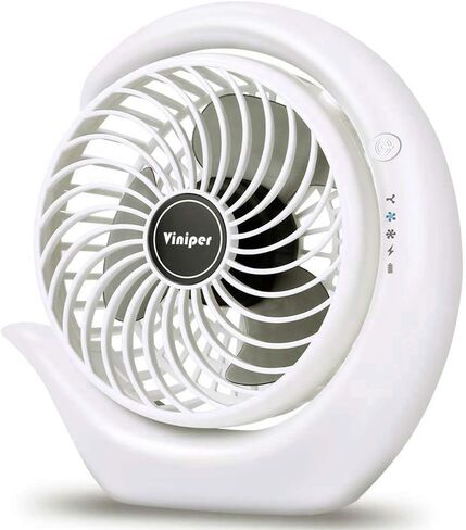Viniper Portable Rechargeable Fan, Small Desk Fan : 3 Speeds & about 8-24 Hours Longer Working, 180 Rotation, Portable Battery Desktop Fan for Home/Office (Black, Light Black Blade)6.2 inch in Kuwait