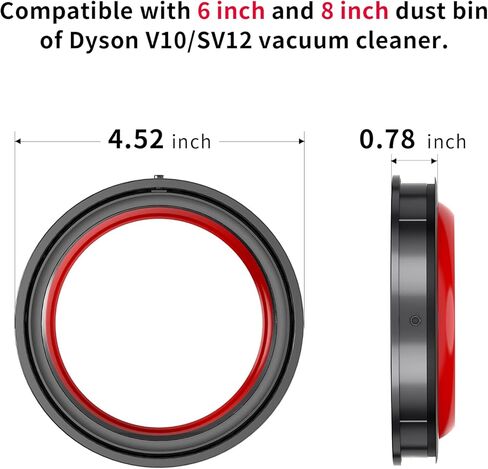 Dust Bin Sealing Ring,Compatible with for Dyson V10 Sv12 Vacuum Cleaner,dust Bucket/Dirt Cup Top Sealing Ring Replacement Parts in Kuwait