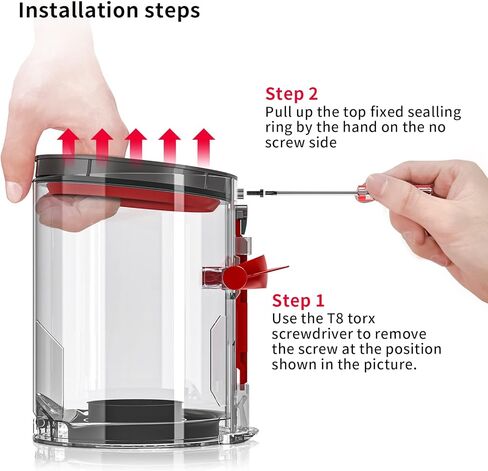 Dust Bin Sealing Ring,Compatible with for Dyson V10 Sv12 Vacuum Cleaner,dust Bucket/Dirt Cup Top Sealing Ring Replacement Parts in Kuwait