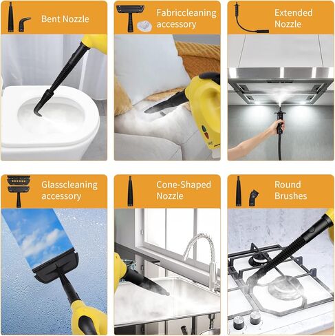 Handheld Steam Cleaner, Steamer for Cleaning, with Steam Lock Button for Hands-free Steaming, Fast Heating, Full Accessory Set Hand Steamer for Home, Kitchen, Bathroom, Car, Tile, Surface Cleaning in Kuwait