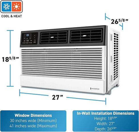 فريدريش وحدة نافذة مكيف الهواء الذكي تشيل بريميير CEW24B33A، تحكم بالواي فاي، ابيض، سعة تسخين وتبريد (24000 وحدة حرارية بريطانية) in Kuwait