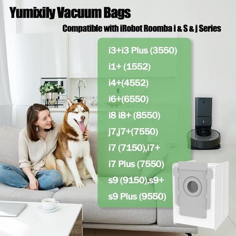 12 حزمة من أكياس المكنسة الكهربائية المتوافقة مع سلسلة iRobot Roomba i & s & j، وأكياس بديلة لـ iRobot Roomba i3+، i4+، i6+، i7، i7+(7550) j7، ​​j7+i8+، s9، s9+، أكياس التخلص التلقائي من الأوساخ in Kuwait