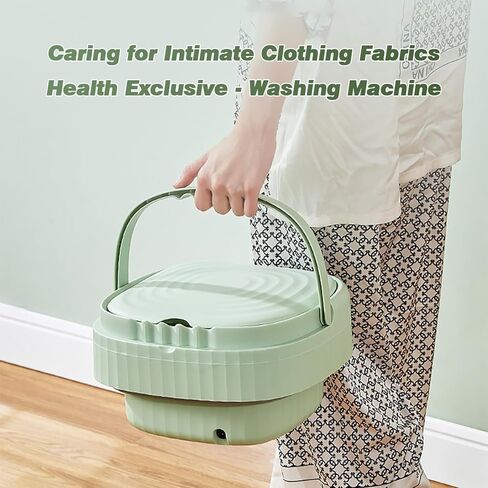 غسالة صغيرة قابلة للطي، غسالة صغيرة للملابس الداخلية والغسيل والتخييم والمركبات الترفيهية والسفر والملابس الداخلية والجوارب وملابس الأطفال خفيفة الوزن وسهلة الحمل (أخضر ABS) in Kuwait
