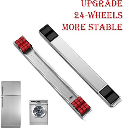 2 Pack Heavy Duty Extensible Appliance Rollers, Adjustable Washing Machine Base Washer Dryer Pedestals Wheels, Easy Sliders Appliance Movers for Refrigerators, Dishwashers, Max Load 500KG (Silver) in Saudi Arabia