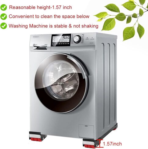 2 Pack Heavy Duty Extensible Appliance Rollers, Adjustable Washing Machine Base Washer Dryer Pedestals Wheels, Easy Sliders Appliance Movers for Refrigerators, Dishwashers, Max Load 500KG (Silver) in Saudi Arabia