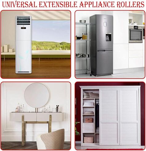 2 Pack Heavy Duty Extensible Appliance Rollers, Adjustable Washing Machine Base Washer Dryer Pedestals Wheels, Easy Sliders Appliance Movers for Refrigerators, Dishwashers, Max Load 500KG (Silver) in Saudi Arabia