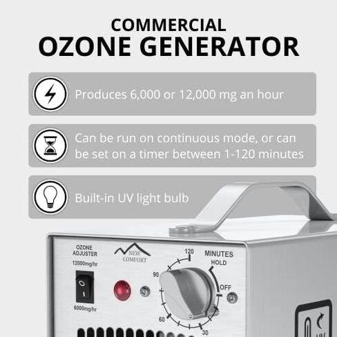 SS12000 Commercial Ozone Generator and Air Purifier, 9000 to 20000 mg/hr, Powerful Ozone Generator for Industrial Use in Saudi Arabia