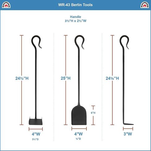 Berlin 4-piece Mini Fireplace Stove Tool Set,Black in Kuwait