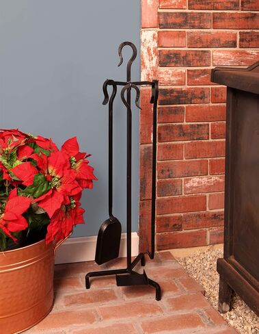 Berlin 4-piece Mini Fireplace Stove Tool Set,Black in Kuwait
