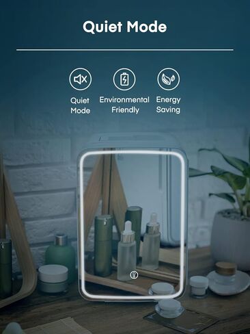 ثلاجة صغيرة للعناية بالبشرة من فوهير لغرفة النوم سعة 10 لتر/11 علبة، ثلاجة صغيرة محمولة للأطعمة والمشروبات ومستحضرات التجميل والوجبات الخفيفة ووظيفة التبريد والتدفئة، ثلاجة صغيرة بتيار متردد/تيار مستمر مع مرآة، بيضاء in Kuwait
