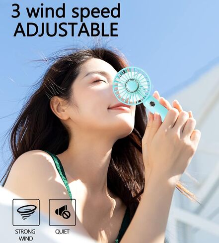 Mini HandHeld Portable Fan, Small Personal Battery Operated Fan Lash Fan usb Rechargeable 3 Speed Adjustable for Outside Travel Patios Indoor Shop Women Men Kids Girl Eyelash Makeup,black in Saudi Arabia