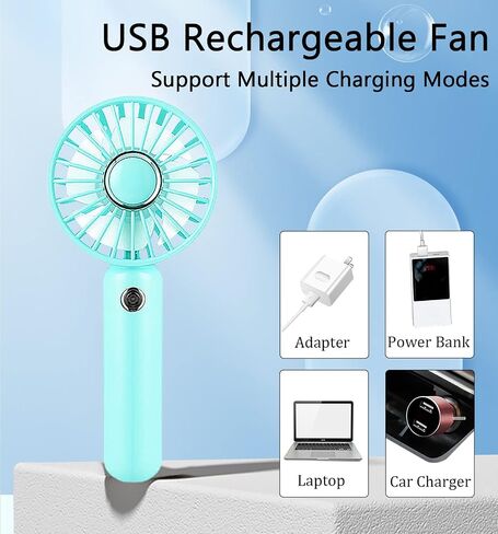 Mini HandHeld Portable Fan, Small Personal Battery Operated Fan Lash Fan usb Rechargeable 3 Speed Adjustable for Outside Travel Patios Indoor Shop Women Men Kids Girl Eyelash Makeup,black in Saudi Arabia