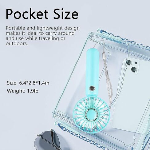 Mini HandHeld Portable Fan, Small Personal Battery Operated Fan Lash Fan usb Rechargeable 3 Speed Adjustable for Outside Travel Patios Indoor Shop Women Men Kids Girl Eyelash Makeup,black in Saudi Arabia