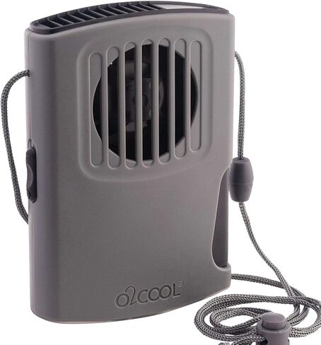 O2COOL Multi-Pack Misting Neck Personal Travel Battery Powered Deluxe Cooling Fan, 2pk (Gray) in Saudi Arabia