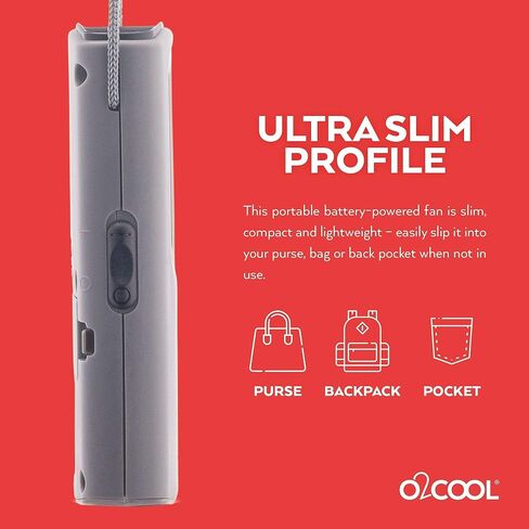 O2COOL Multi-Pack Misting Neck Personal Travel Battery Powered Deluxe Cooling Fan, 2pk (Gray) in Saudi Arabia