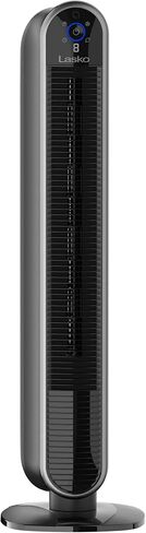 Lasko 40" Smart Oscillating Tower Fan Powered by Aria, Wi-Fi Connected, Voice Controlled, Compatible with Alexa and Google Assistant, Timer, 5-Speeds, Black, T40733, Large in Saudi Arabia
