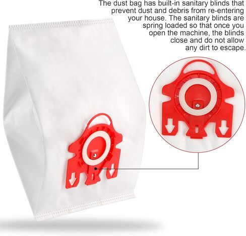 10 قطع من أكياس مكنسة كهربائية FJM تناسب مكنسة Miele Compact C1 Vacuum FJM Compact C1، Compact C2، S6000-S6999، S4000-S4999، S700، S500-S578 مع 3 مرشحات لحماية المحرك و3 مرشحات لتنظيف الهواء in Kuwait