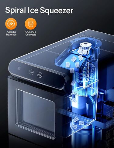 جهاز صنع الثلج على سطح الطاولة من Thereye، آلة صنع الثلج بالحصاة ذات التحميل الأمامي، 30 رطلًا في اليوم، طريقتان لإعادة تعبئة المياه، التنظيف الذاتي، آلة صنع الثلج بلمسة نهائية من الفولاذ المقاوم للصدأ لحفلات بار المنزل والمكتب in Kuwait