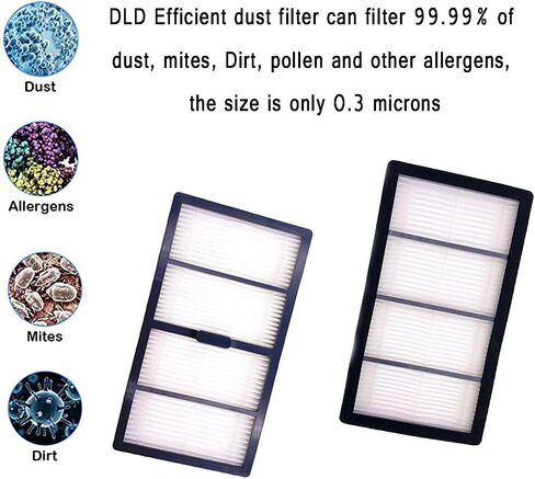 DLD Replacement Parts Compatible with for iRobot Roomba s9 (9150) s9+ s9 Plus (9550) S Series Wi-Fi Robot Vacuum Cleaner (1 Set of Multi-Surface Rubber Brushes +4 Filters + 4 Side Brushes) in Kuwait