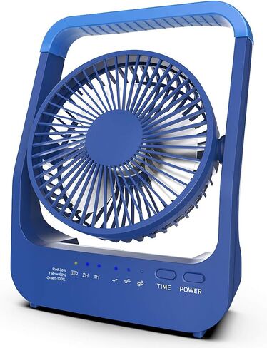 SLENPET 20000mAh Battery Powered Fan, Rechargeable Portable Fan, Camping Fan with 200 Working Hours, USB Port Power Supply, 3 Speeds Timer Off 350°Rotation Quiet Desk Fan for Travel, Bedroom, Office in Saudi Arabia