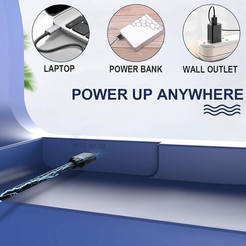SLENPET 20000mAh Battery Powered Fan, Rechargeable Portable Fan, Camping Fan with 200 Working Hours, USB Port Power Supply, 3 Speeds Timer Off 350°Rotation Quiet Desk Fan for Travel, Bedroom, Office in Saudi Arabia