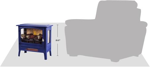 كونتري ليفينج مدفأة كهربائية قائمة بذاتها تعمل بالأشعة تحت الحمراء باللون الكريمي | يوفر حرارة إضافية للمنطقة مع جهاز تحكم عن بعد، وألوان لهب متعددة، وتصميم معدني مع جذوع خشبية صناعية in Kuwait