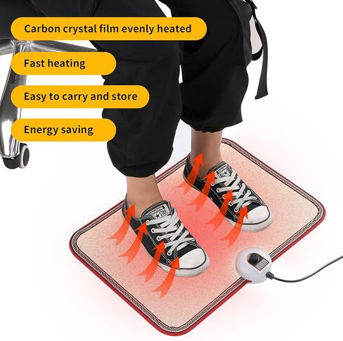 Livtribe AC ​​110V سجادة أرضية ساخنة للقدم، وسادة تدفئة كريستال كربون شريطية خشبية، تدفئة القدم الكهربائية للمكتب والمنزل in Kuwait