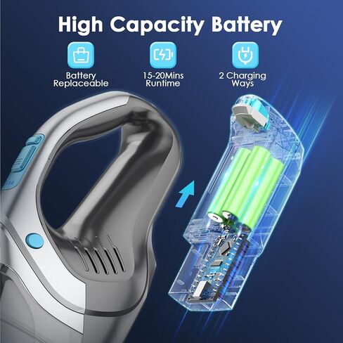 Oraimo 7500PA شعر الحيوانات الأليفة المحمول، بطارية قابلة للفصل باليد فراغ لاسلكي مع فرشاة شعر مضادة للكهرباء الساكنة، مكنسة يدوية لاسلكية قابلة لإعادة الشحن، مشحونة لمدة 3 ساعات، ألواح سلالم فعالة لشعر الحيوانات الأليفة in Kuwait