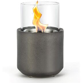 Home Zone Living Concrete Portable Tabletop Round 4.7" Mini Fire Pit Bowl, Wick Included, Indoor, Outdoor Use, Patio, Deck, Balcony Safe, Ethanol Alcohol, Smokeless, Long Burning, Fireplace, Soot Free in Saudi Arabia