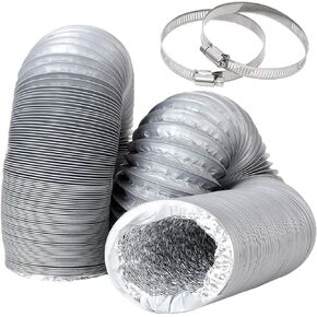 Dryer Vent Hose 16 ft 3 Inch Dryer Duct Flexible Dryer Hose Vent Kit Aluminum Foil Ducting with 2 Stainless Steel Worm Clamp for HVAC Ventilation, Fan Filter and Grow Tent in Saudi Arabia