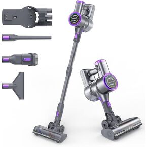 AIMILER Cordless Vacuum Cleaner, 450W Cordless Stick Vacuum with 33Kpa Powerful Suction, 55min Runtime, Detachable Battery, Self-Standing 6 in 1 Lightweight Vacuum for Hard Floor in Kuwait