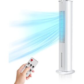 Evaporative Air Cooler, 3 in 1 Portable Cooling Tower Fan 43" Air Cooler 60° Oscillating 3 Speeds 3 Modes 6L Water Tank white with Remote Control, for kitchen/bedroom/office in Saudi Arabia