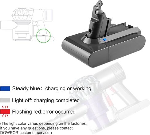 DOWEOR V6 استبدال بطارية دايسون 21.6 فولت 3500 مللي أمبير متوافق مع V6 مطلق الحيوان المطلق موتورهيد سليم SV03 SV04 SV05 SV06 SV07 SV09 DC58 DC59 DC61 DC62 DC72 مكنسة كهربائية محمولة in Kuwait