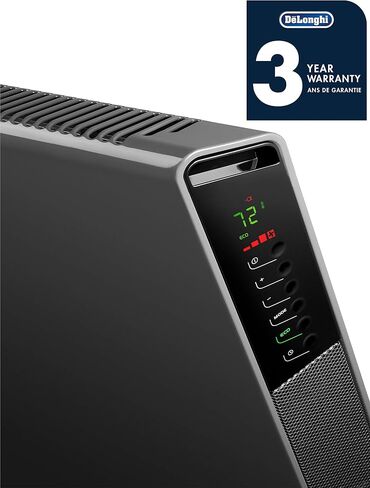 De'Longhi Convection Panel Heater, Full Room Quiet 1500W, Freestanding/Easy Install Wall Mount, LED Digital Display, Adjustable Thermostat, Timer, Energy Saving, Asphalt Gray in Saudi Arabia