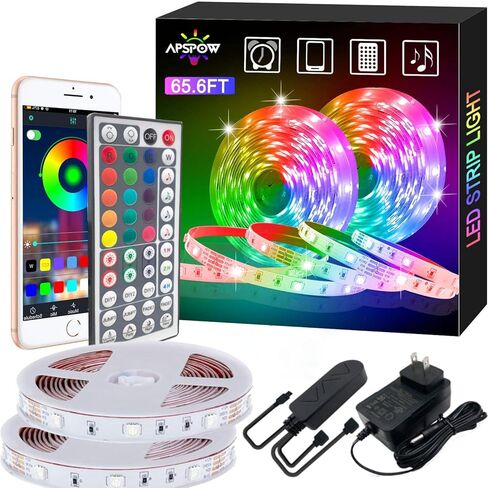 أضواء شريط LED - شرائط إضاءة LED بطول 100 قدم، أضواء شريط LED متغيرة الألوان لمزامنة الموسيقى، أضواء شريط LED بلوتوث مع جهاز تحكم عن بعد، 5050 شريط أضواء LED لغرفة النوم، المنزل والديكور (100 قدم) in Kuwait
