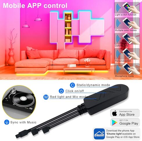 أضواء شريط LED - شرائط إضاءة LED بطول 100 قدم، أضواء شريط LED متغيرة الألوان لمزامنة الموسيقى، أضواء شريط LED بلوتوث مع جهاز تحكم عن بعد، 5050 شريط أضواء LED لغرفة النوم، المنزل والديكور (100 قدم) in Kuwait
