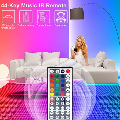 أضواء شريط LED - شرائط إضاءة LED بطول 100 قدم، أضواء شريط LED متغيرة الألوان لمزامنة الموسيقى، أضواء شريط LED بلوتوث مع جهاز تحكم عن بعد، 5050 شريط أضواء LED لغرفة النوم، المنزل والديكور (100 قدم) in Kuwait