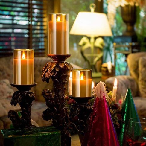 Led Flameless Candles for Home Decor, Battery Operated Flickering Moving Wick Effect Candle Set with Remote Control Cycling Timer for Party Wedding,Christmas Decoration, 4 inch, 5 inch, 6 inch, 3 Pack in Saudi Arabia