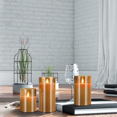 Led Flameless Candles for Home Decor, Battery Operated Flickering Moving Wick Effect Candle Set with Remote Control Cycling Timer for Party Wedding,Christmas Decoration, 4 inch, 5 inch, 6 inch, 3 Pack in Saudi Arabia