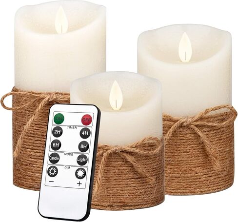 Led Flameless Candles for Home Decor, Battery Operated Flickering Moving Wick Effect Candle Set with Remote Control Cycling Timer for Party Wedding,Christmas Decoration, 4 inch, 5 inch, 6 inch, 3 Pack in Saudi Arabia