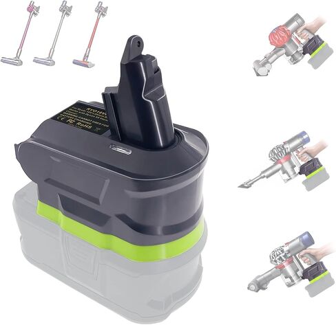 Universal V8/V7/V6 Battery Adapter, for Ryobi 18V Battery to Replace for Dyson V6 V7 V8 Battery, Battery Converter fit for Dyson V8 V7 or V6 Animal Absolute Vacuum Cleaners-Adapter Only in Saudi Arabia