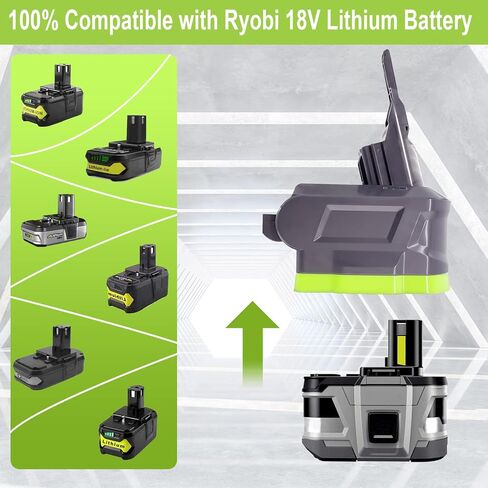 Universal V8/V7/V6 Battery Adapter, for Ryobi 18V Battery to Replace for Dyson V6 V7 V8 Battery, Battery Converter fit for Dyson V8 V7 or V6 Animal Absolute Vacuum Cleaners-Adapter Only in Saudi Arabia