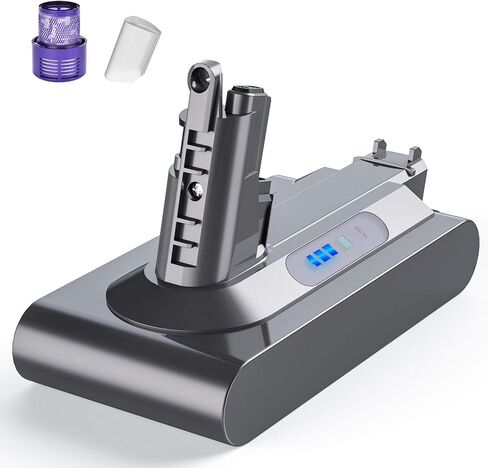 6000mAh Replacement for Dyson V10 Battery, 25.2V Li-ion Battery Compatible with Dyson Cyclone V10 Animal Absolute Fluffy SV12 (Not SV10 V12) Clean Cordless Stick Vacuum Cleaner - Filter & Brush in Saudi Arabia