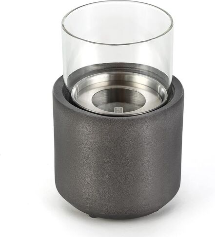 Home Zone Living Concrete Portable Tabletop Round 4.7" Mini Fire Pit Bowl, Wick Included, Indoor, Outdoor Use, Patio, Deck, Balcony Safe, Ethanol Alcohol, Smokeless, Long Burning, Fireplace, Soot Free in Saudi Arabia