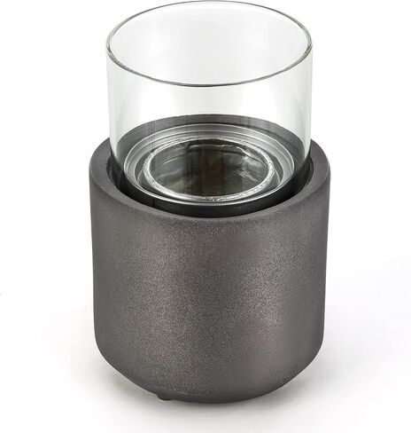 Home Zone Living Concrete Portable Tabletop Round 4.7" Mini Fire Pit Bowl, Wick Included, Indoor, Outdoor Use, Patio, Deck, Balcony Safe, Ethanol Alcohol, Smokeless, Long Burning, Fireplace, Soot Free in Saudi Arabia