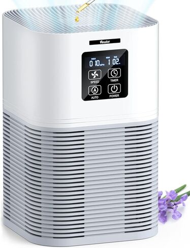 Air Purifier, Home Air Cleaner For Bedroom Large Room up to 600 sq.ft, VEWIOR H13 True HEPA Air Filter with Fragrance Sponge 6 Timer Settings Quiet Air Purifiers for Pets Dander Odor Dust Smoke Pollen in Kuwait