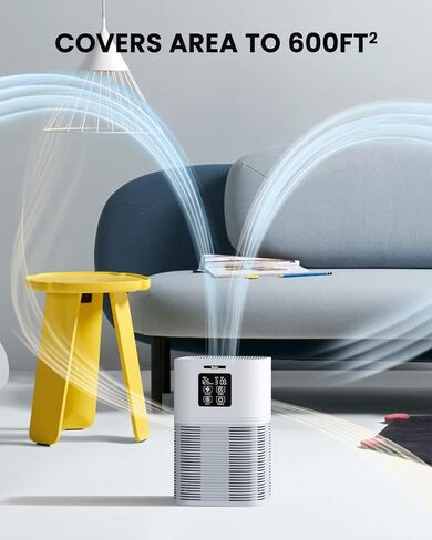 Air Purifier, Home Air Cleaner For Bedroom Large Room up to 600 sq.ft, VEWIOR H13 True HEPA Air Filter with Fragrance Sponge 6 Timer Settings Quiet Air Purifiers for Pets Dander Odor Dust Smoke Pollen in Kuwait
